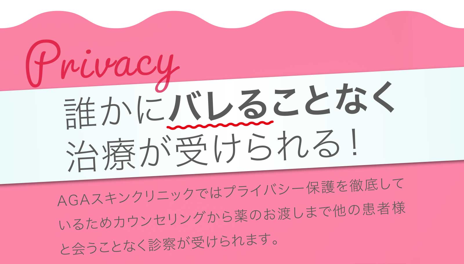 誰かにバレることなく治療が受けられる!